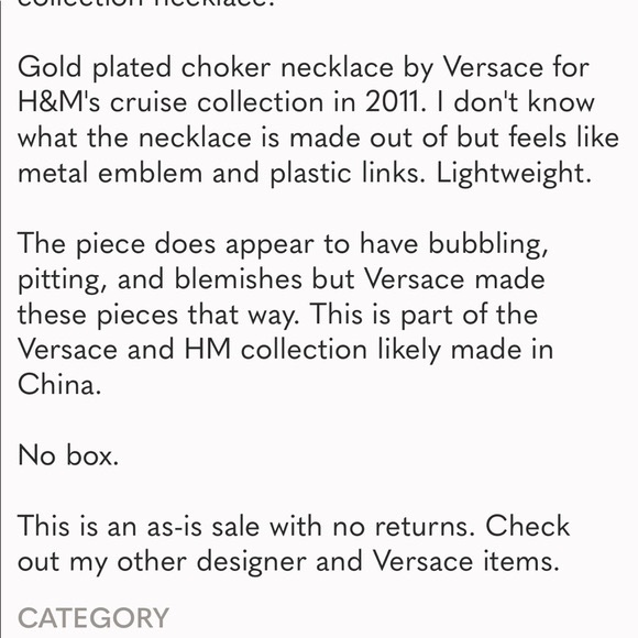 VERSACE FOR H&M GOLD MEDALLION CHOKER NECKLACE H&M CRUISE COLLECTION 2011 BN - Picture 9 of 9